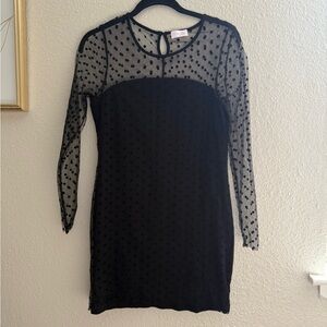 Pink Lily Mesh Polka Dot Dress